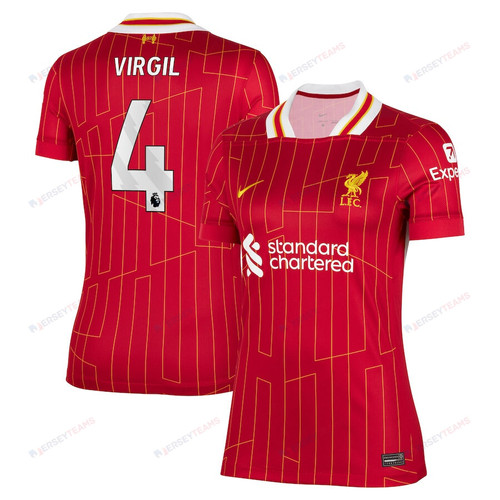 Virgil van Dijk 4 Liverpool 2024/25 Home Women Jersey - Red