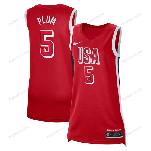 Kelsey Plum 5 Women's USA Basketball Unisex 2024 Swingman Player Jersey - Red