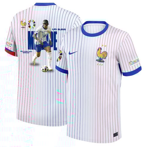Kylian Mbappe 10 Mask France 2024/25 Away Men Jersey - White