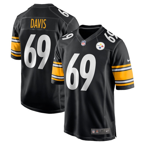 Domenique Davis 69 Pittsburgh Steelers Game Men Jersey - Black
