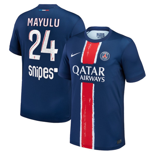 Senny Mayulu 24 Paris Saint-Germain 2024/25 Home Men Jersey - Navy