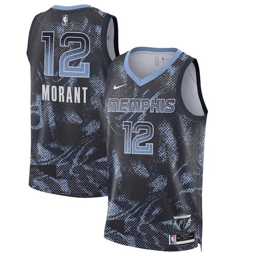 Ja Morant 12 Memphis Grizzlies Unisex 2025 Select Series Swingman Player Jersey - Navy