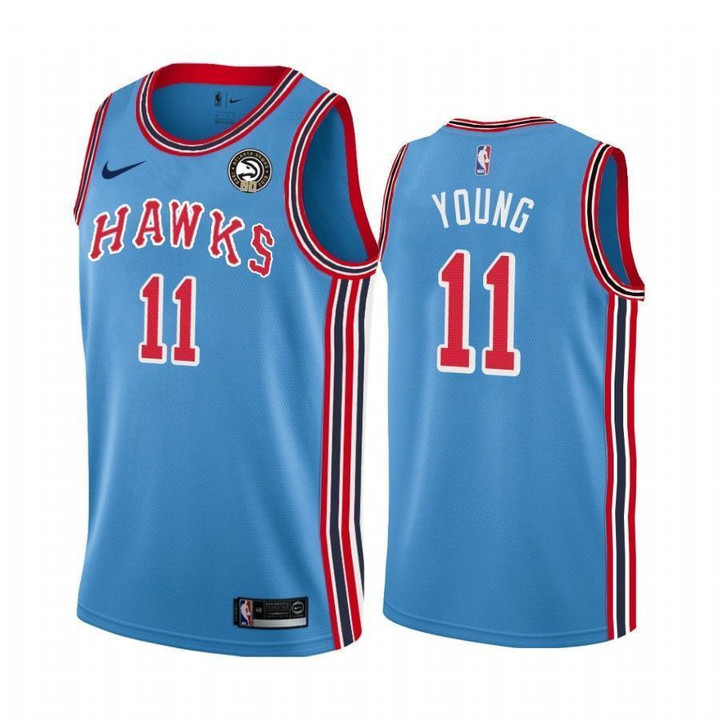 Men's Atlanta Hawks Trae Young Blue 50th Anniversary Classic Jersey