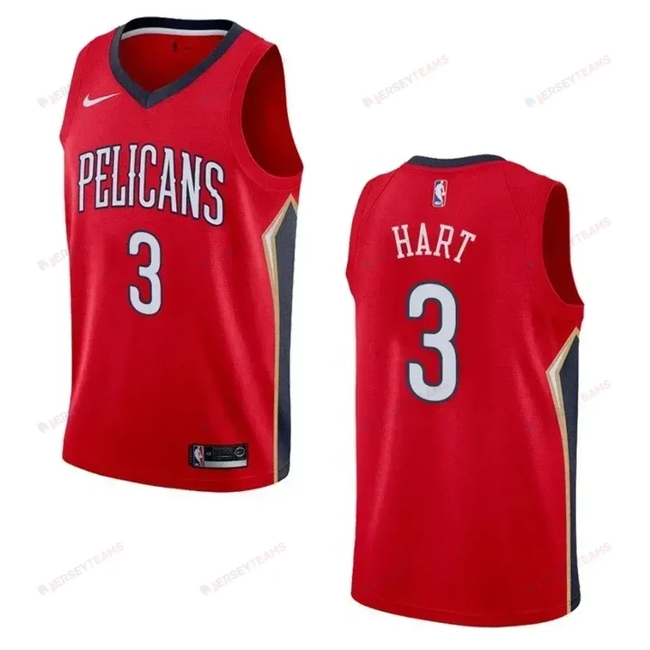 Men's New Orleans Pelicans 3 Josh Hart Statement Swingman Jersey - Red