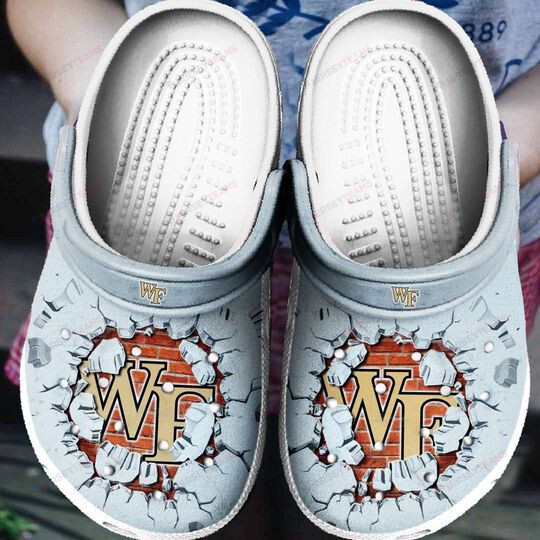 Wake Forest Demon Deacons Tide Broken Brick Crocs Classic Clogs Shoes - AOP Clog