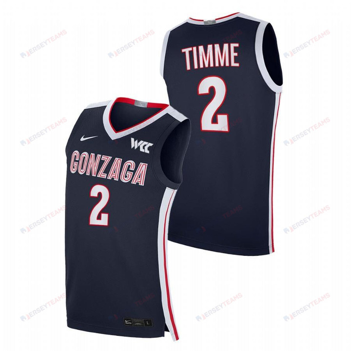 Gonzaga Bulldogs Drew Timme 2 2023 Navy College Basketball Elite Men Jersey