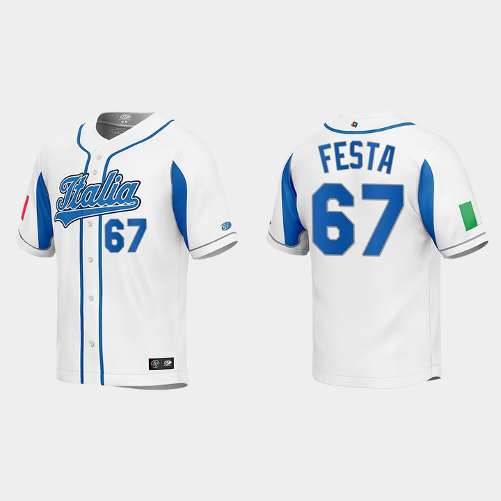 Matt Festa 67 Italy Baseball 2023 World Baseball Classic Jersey - White