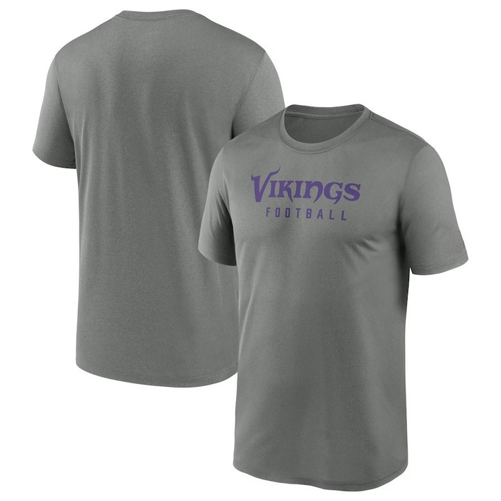 Minnesota Vikings Sideline Legend Performance T-Shirt - Heather Gray