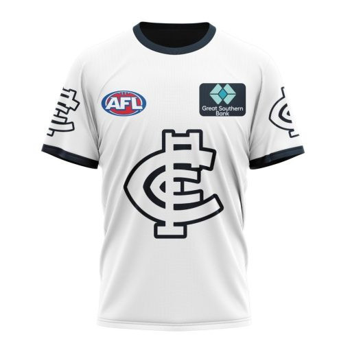 Carlton Blues Custom Name Number 2023 Clash Guernsey All Over Print T-Shirt - White