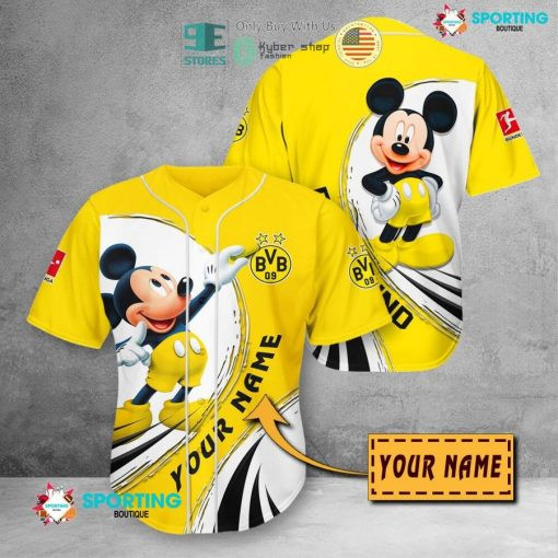Borussia Dortmund Mickey Custom Name Baseball Jersey - Yellow & White