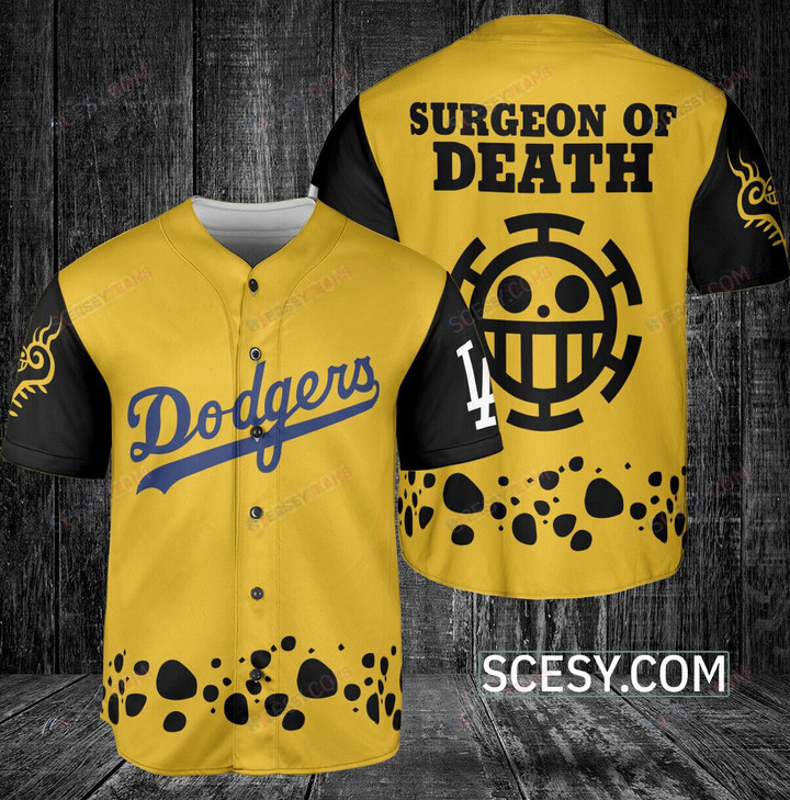 Los Angeles Dodgers One Piece Baseball Jersey - Yellow