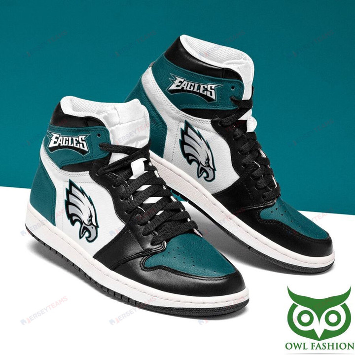 Philadelphia Eagles Team Logo Air Jordan 1 High Shoes Printing Sneaker