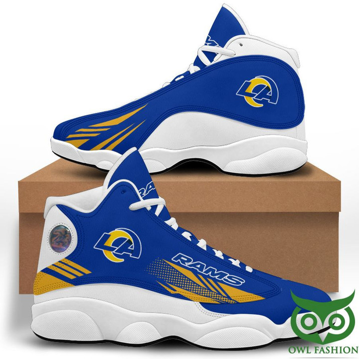 Los Angeles Rams White Air Jordan 13 Shoes Printing Sneakers