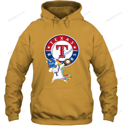Hip Hop Dabbing Unicorn Flippin Love Texas Rangers Hoodie - Gold