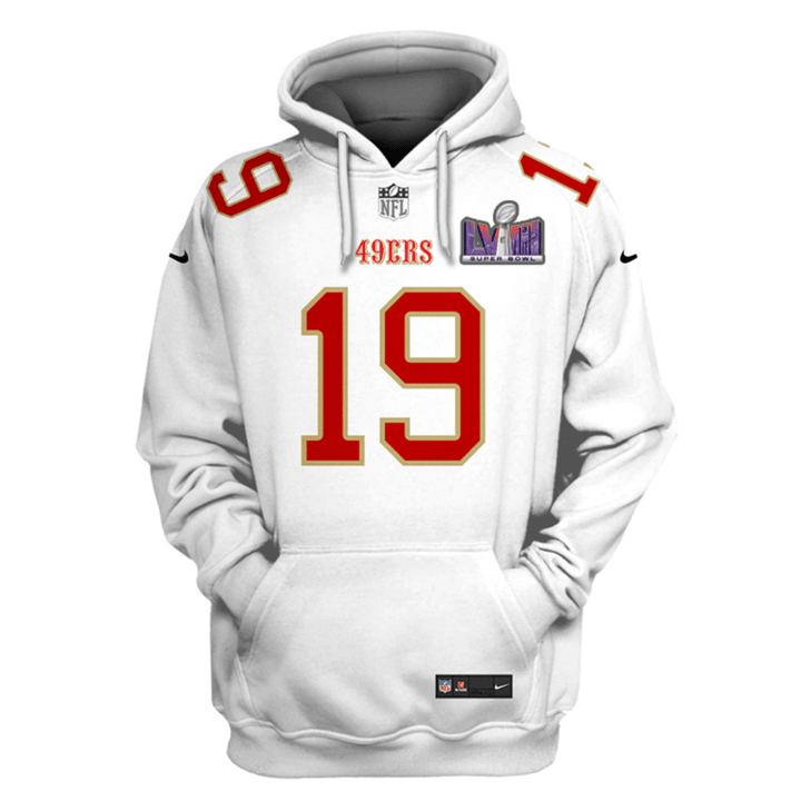Deebo Samuel 19 San Francisco 49ers Super Bowl LVIII All Over Printed Pullover Hoodie - White