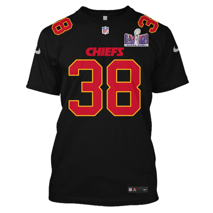 L’Jarius Sneed 38 Kansas City Chiefs Super Bowl LVIII All Over Print T-shirt - Black