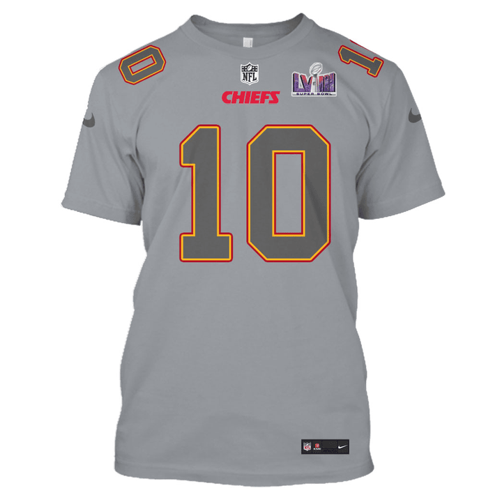 Isiah Pacheco 10 Kansas City Chiefs Super Bowl LVIII All Over Print T-shirt - Gray