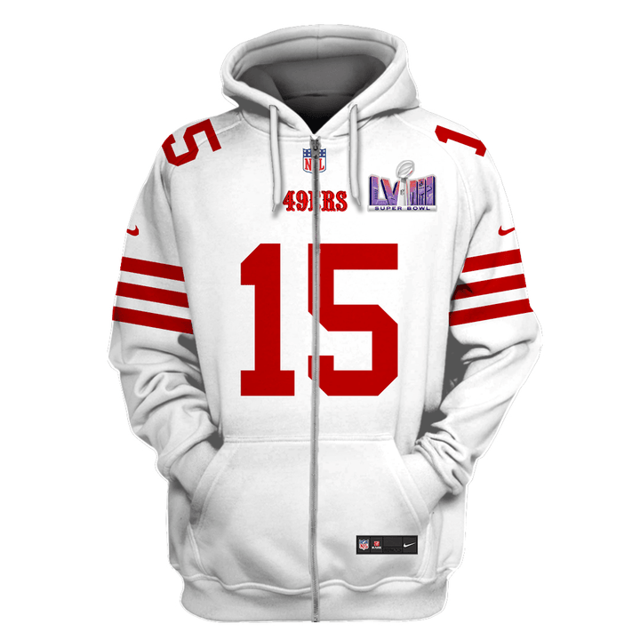Jauan Jennings 15 San Francisco 49ers Super Bowl LVIII 3D Printed Zip Hoodie - White
