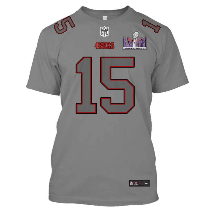 Jauan Jennings 15 San Francisco 49ers Super Bowl LVIII All Over Print T-shirt - Gray