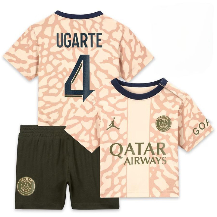 Manuel Ugarte 4 Paris Saint-Germain 2023/24 Fourth YOUTH Kit Jersey - Tan