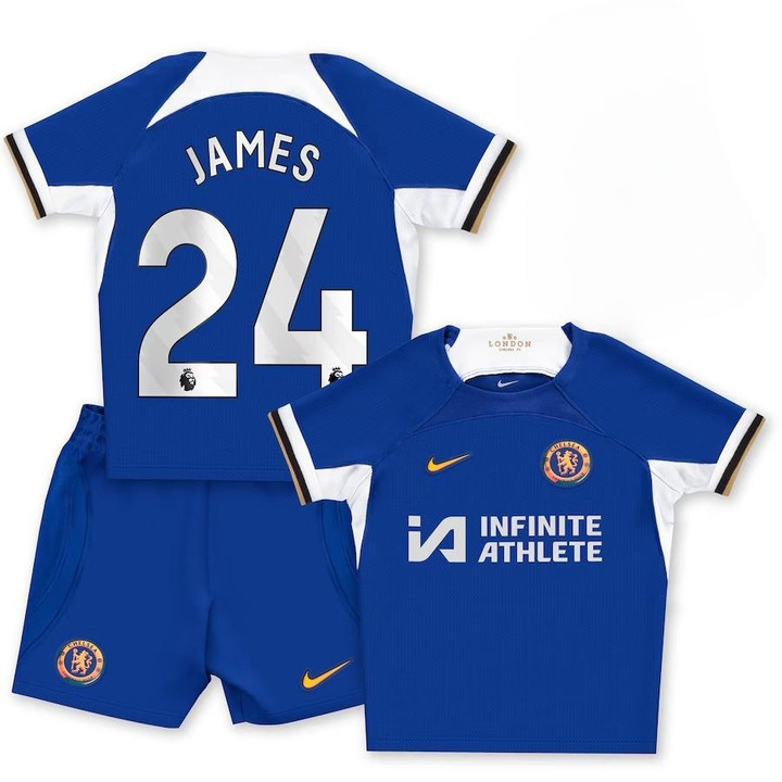 Reece James 24 Chelsea 2023-24 Home Stadium YOUTH Kit Jersey - Blue