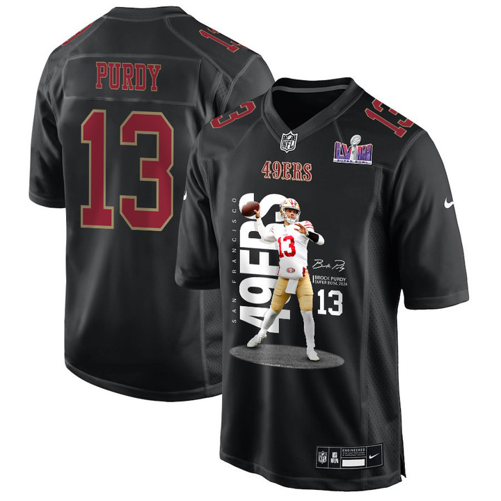 Brock Purdy 13 San Francisco 49ers Throwing Ball Signed Fashion Game Men Jersey - Carbon Black