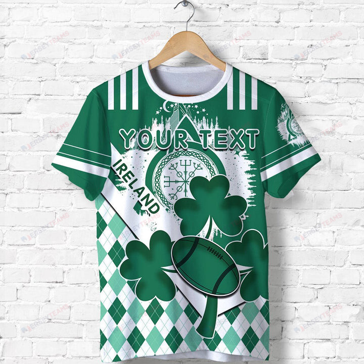 Ireland Rugby Rb Shamrock Mix Irish Celtic Custom Text T-shirt - Green