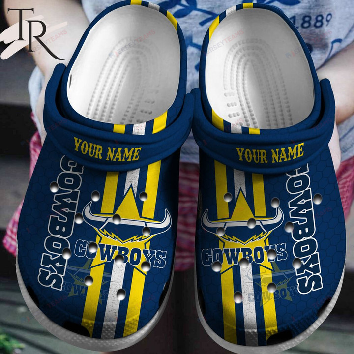 NRL North Queensland Cowboys Custom Name Crocs Crocband Clog Comfortable Water Shoes - AOP Clog