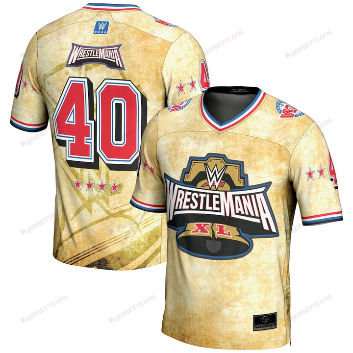 WrestleMania 40 Football Jersey All Over Printed - Men Yellow