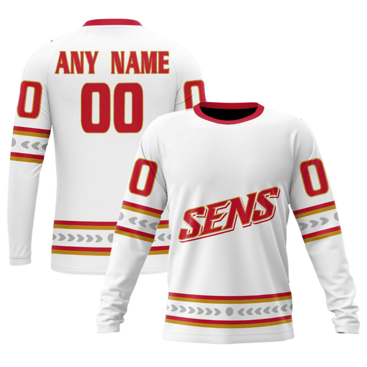 Ottawa Senators Special Whiteout Design Custom All Over Print Sweater - White
