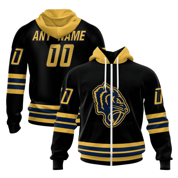 Nashville Predators Special Blackout Design Custom 3D Printed Zip Hoodie - Black