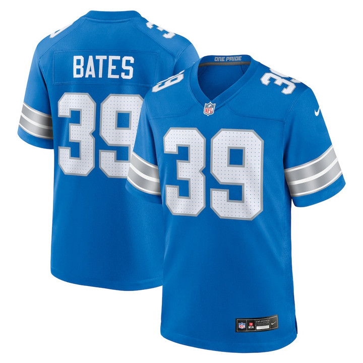 Jake Bates 39 Detroit Lions Team Game Men Jersey - Blue