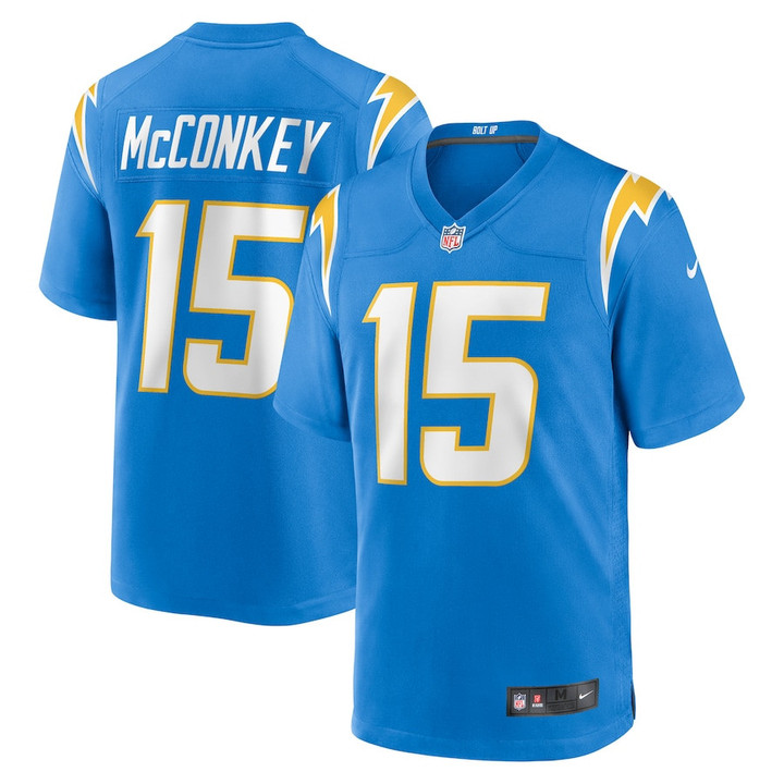 Ladd McConkey 15 Los Angeles Chargers Team Game Men Jersey - Powder Blue