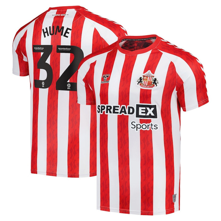 Trai Hume 32 Sunderland A.F.C. 2024/25 Home Men Jersey - White/ Red