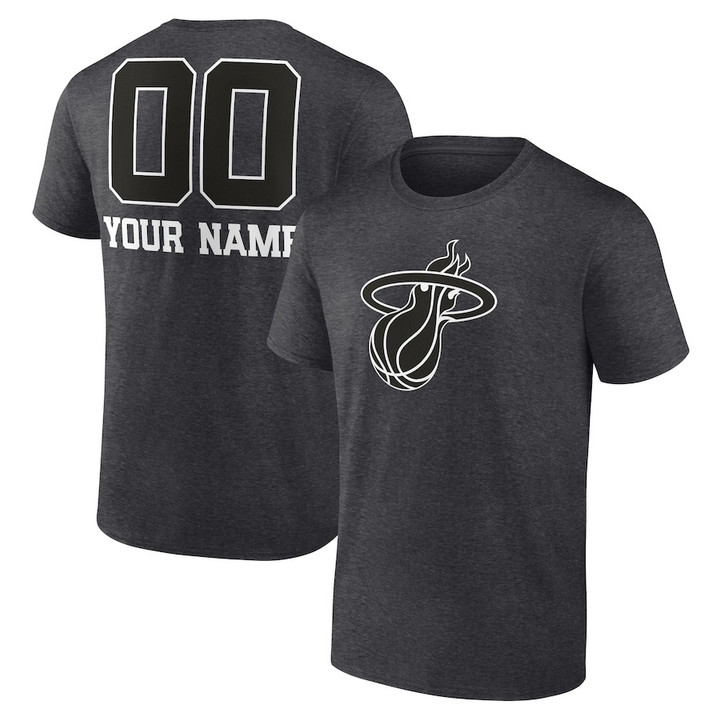 Miami Heat Personalized Name & Number Monochrome T-Shirt - Graphite