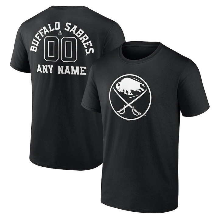 Buffalo Sabres Personalized Name & Number Monochrome T-Shirt - Black