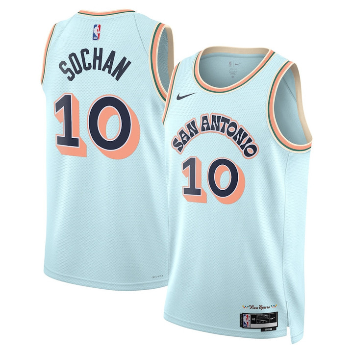 Jeremy Sochan 10 San Antonio Spurs Unisex 2024/25 Swingman Player Jersey - City Edition - Light Blue