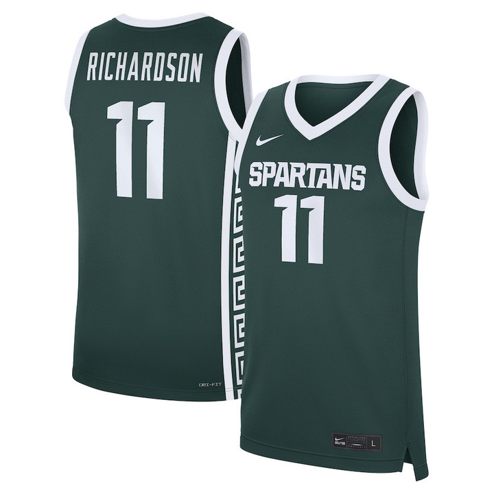 Jase Richardson 11 Michigan State Spartans Basketball Jersey - Green