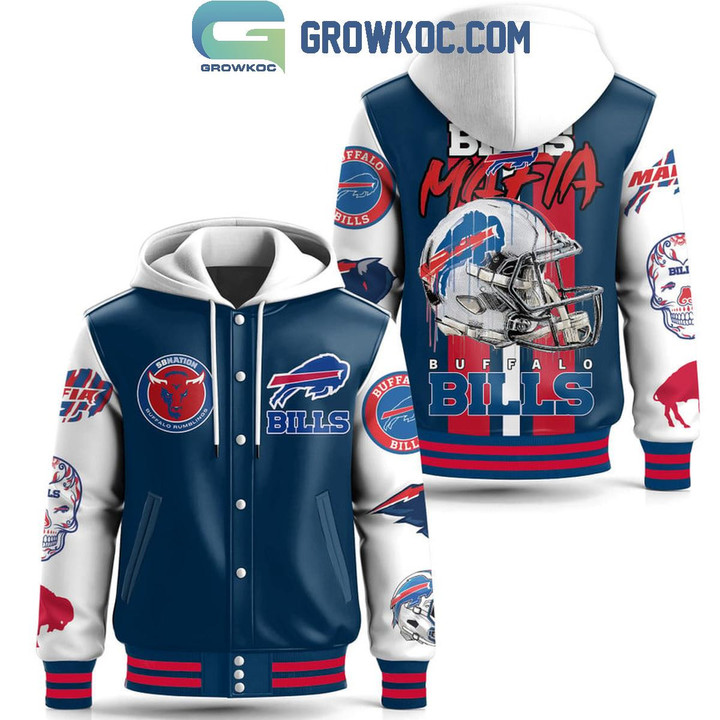 Buffalo Bills Football 2025 Bills Mafia 3D Baseball Hoodie Jacket - Blue