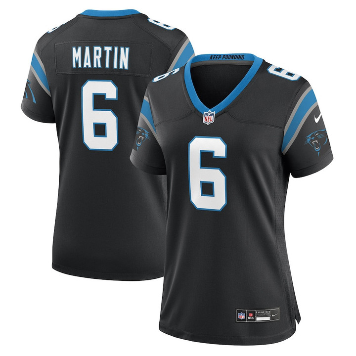 Sam Martin 6 Carolina Panthers Women's Team Game Jersey - Black