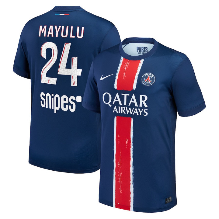 Senny Mayulu 24 Paris Saint-Germain 2024/25 Home Men Jersey - Navy