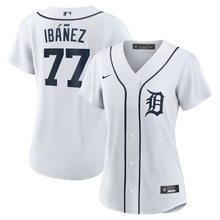 Andy Ibanez 77 Detroit Tigers Women's Home Jersey - White