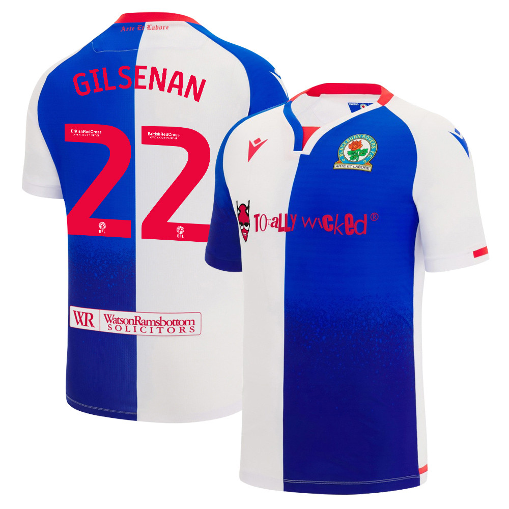 Zak Gilsenan 22 Blackburn Rovers 2023/24 Home Men Jersey - White Blue ...