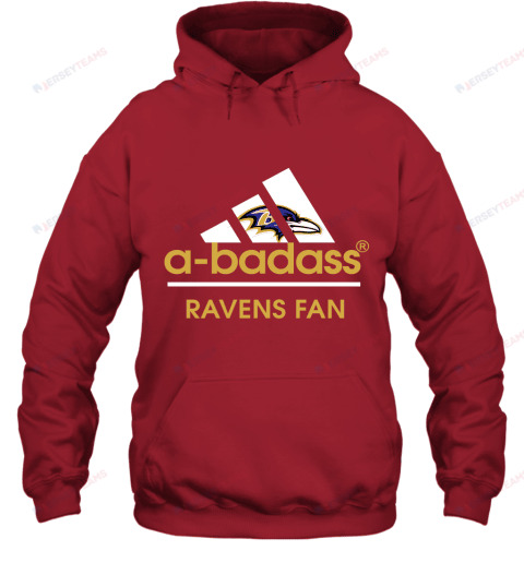 A Badass Baltimore Ravens Mashup Adidas NFL Hoodie - Red