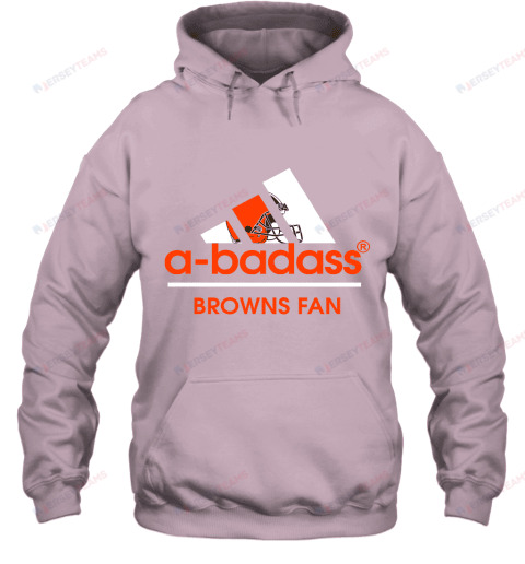 A Badass Cleveland Browns Mashup Adidas NFL Hoodie - Light Pink