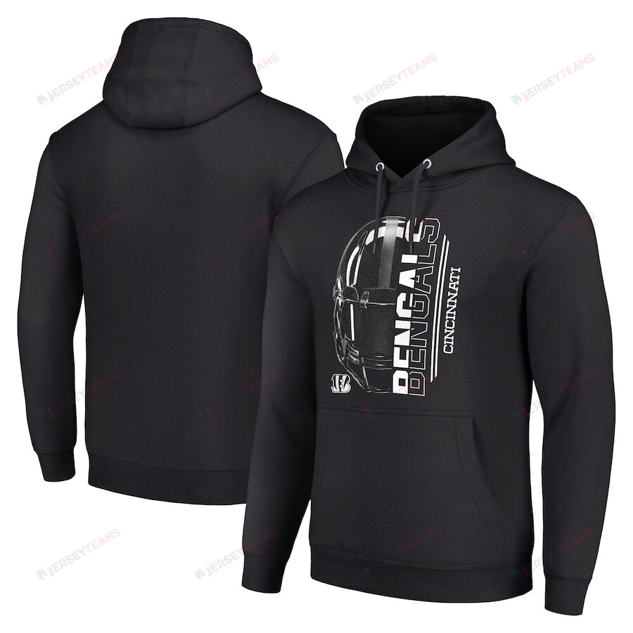 Cincinnati Bengals Half Helmet Logo Pullover Hoodie - Black