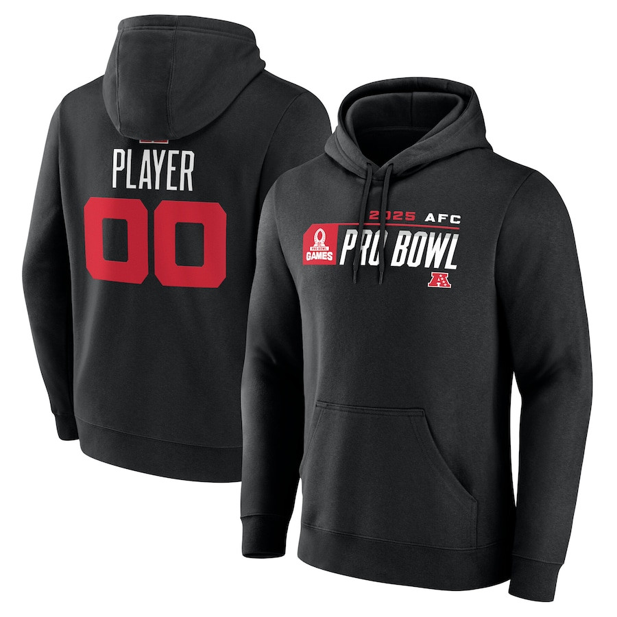 AFC 2025 Pro Bowl Custom Name & Number Pullover Hoodie - Black