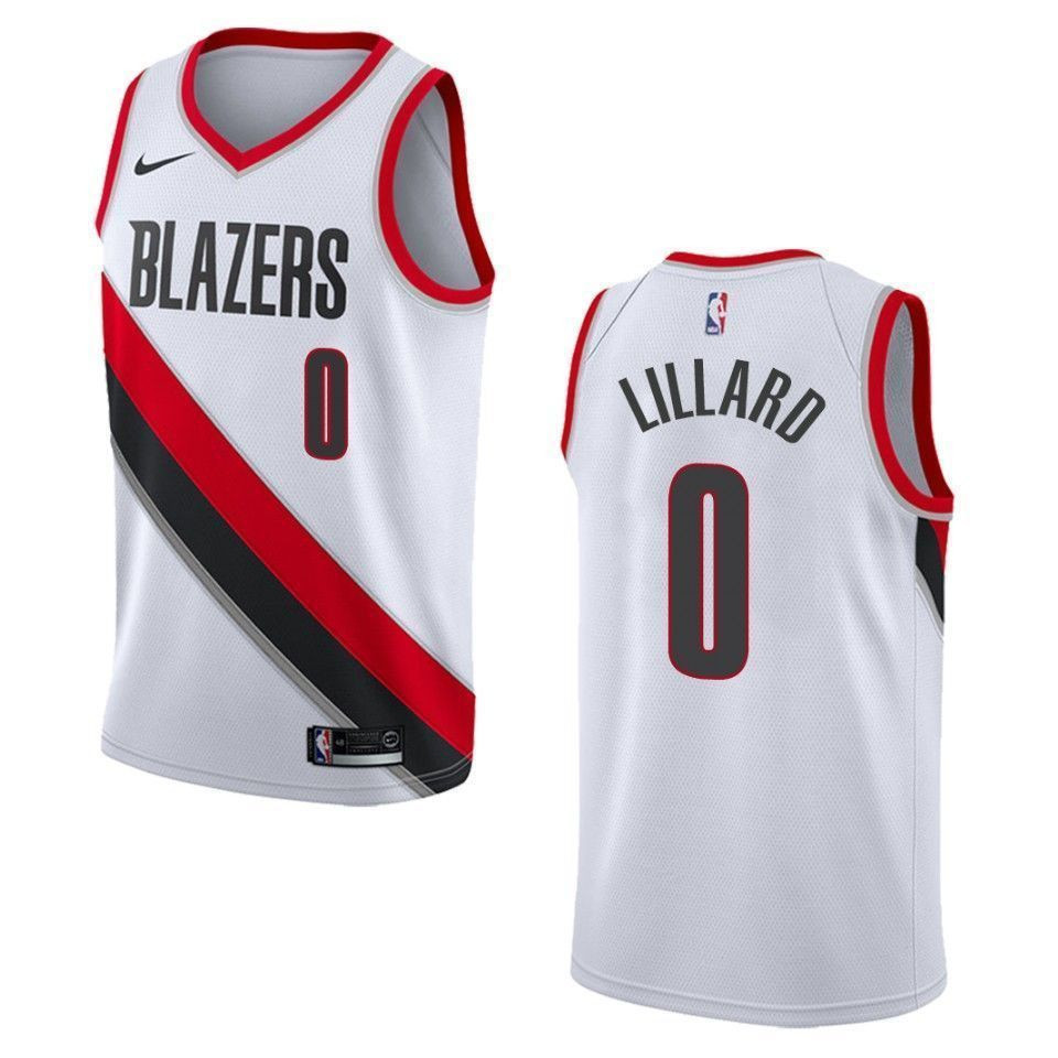 Men's Portland Trail Blazers 0 Damian Lillard Association Swingman Jersey - White