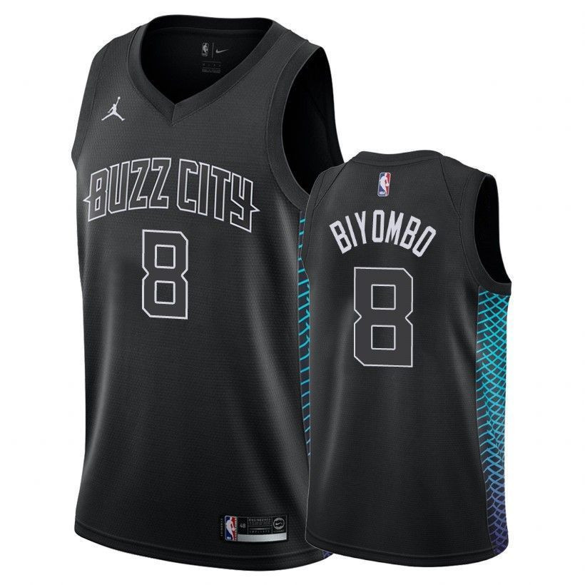 Men's Hornets Male Bismack Biyombo 8 City Black Jersey