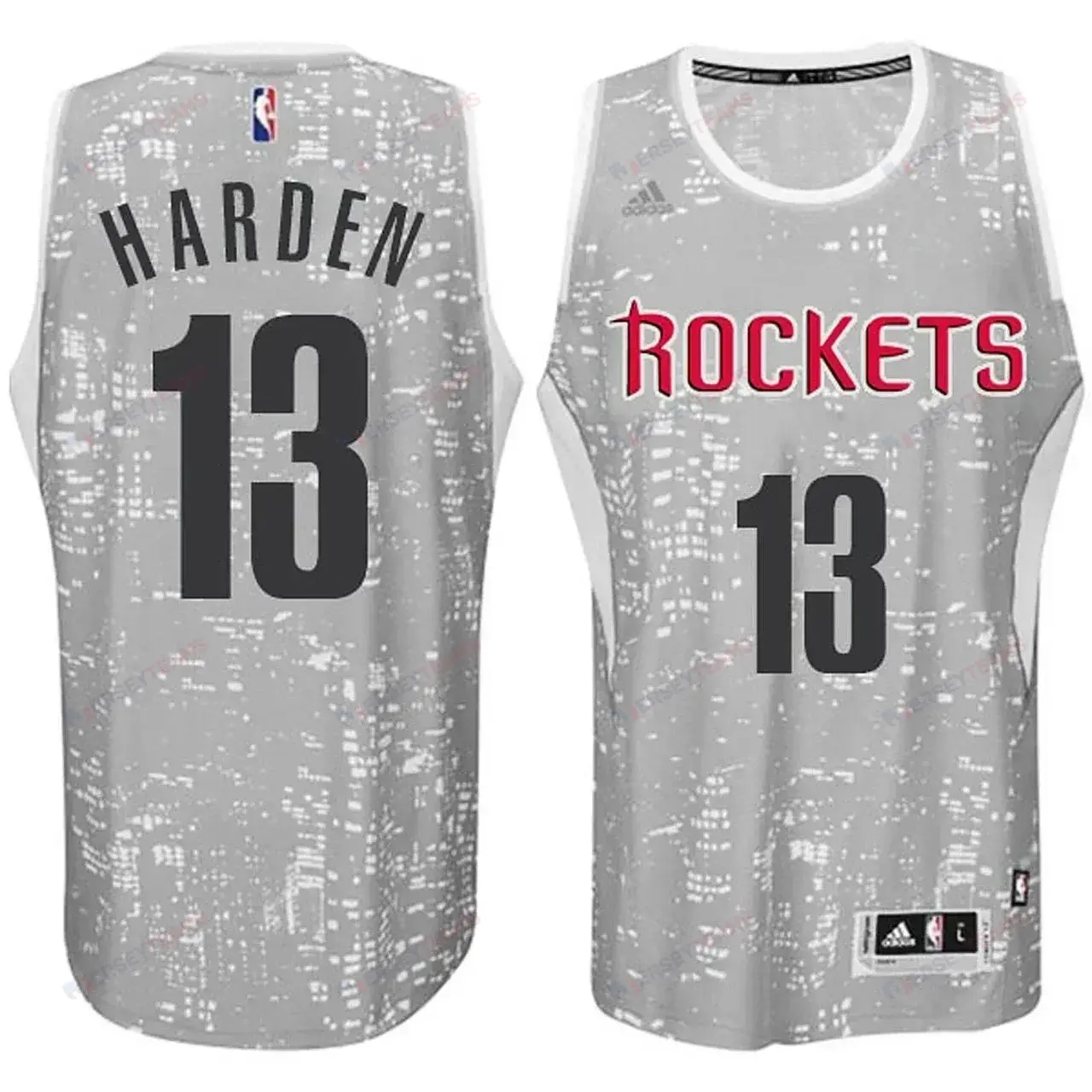 Male Houston Rockets 13 James Harden City Lights Gray Swingman Jersey